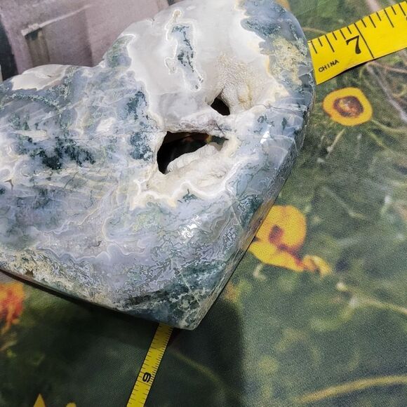 Druzy Moss Agate Heart - Picture 9 of 9